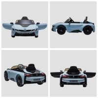 Macchina Elettrica per Bambini 3-8 anni Licenza BMW I8 Coupé con Telecomando e 2 Porte, 115x72.5x46 cm, Blu