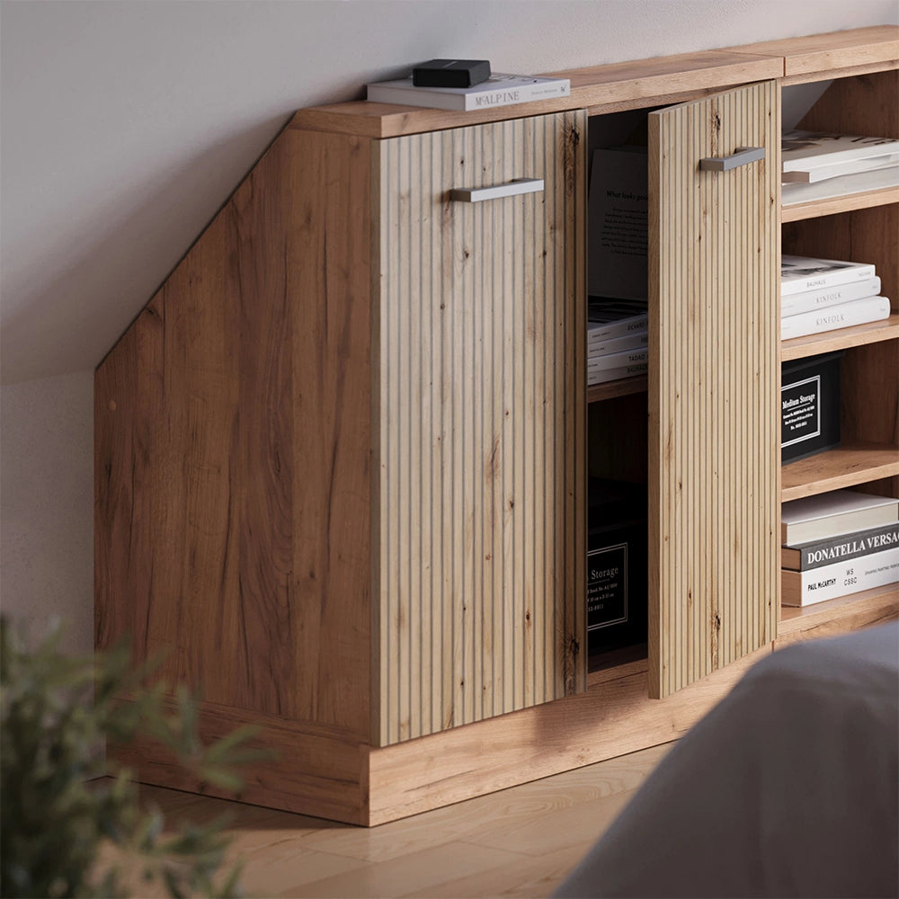 Mobile sottotetto Rion Rovere artigianale/Rovere dorato con 2 porte Vicco