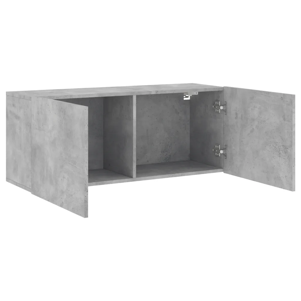 Mobile TV a Parete-Mobile TV a Muro Grigio Cemento 100x30x41 cm