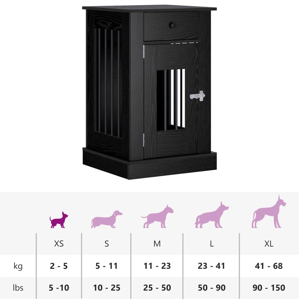 Mobile da cassa per cani Rovere Nero 50 x 47,5 x 80 cm 8014779