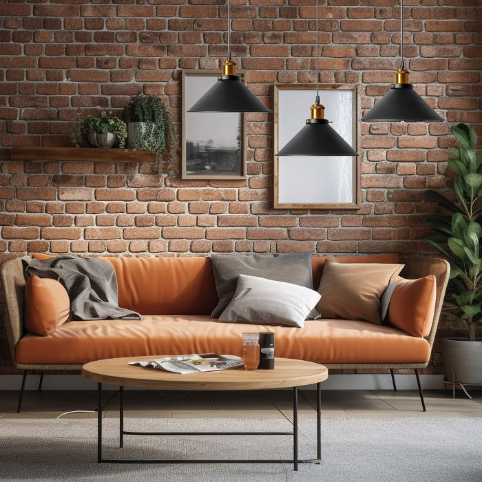 Lampada Da Soffitto Pensile Porto Black 3cp