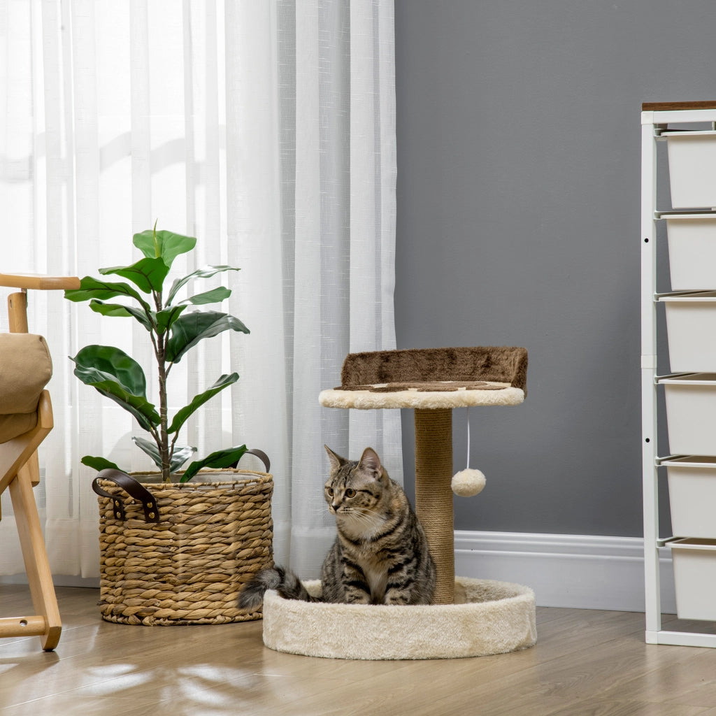 Albero per gatti con grattatoio a forma di zampa ¨C zephmum ¨C marrone 44 cm