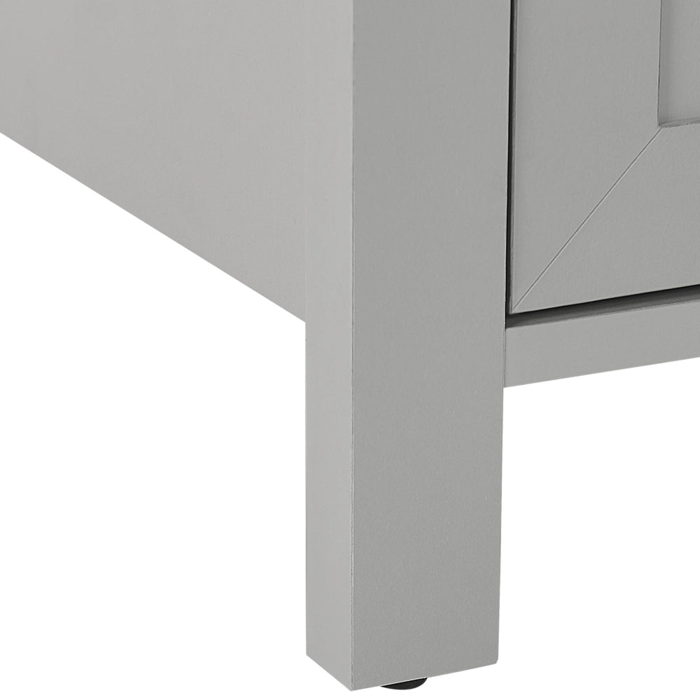 Mobile TV grigio chiaro fino a 54ʺ cassettiera stile rustico scaffali gestione cavi soggiorno