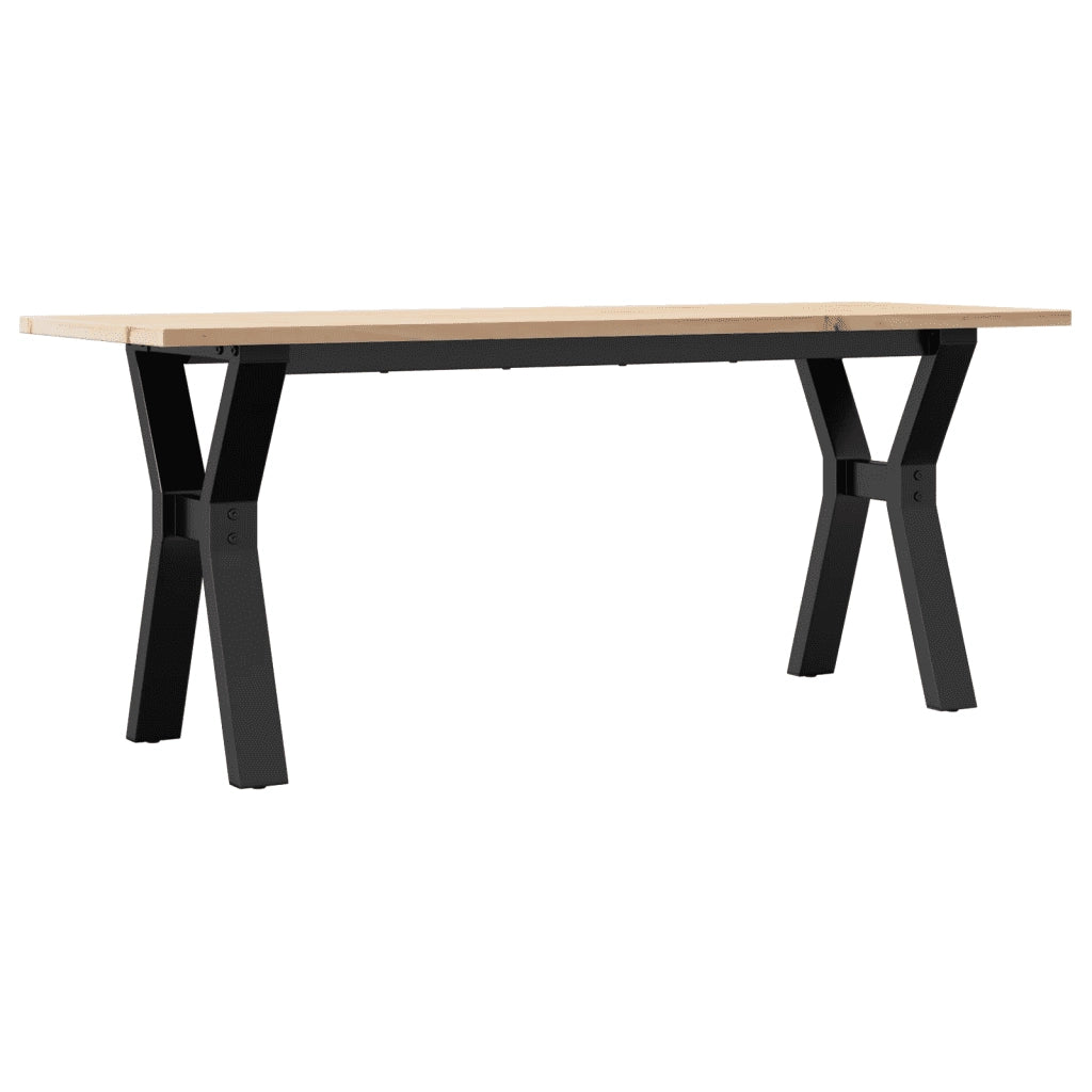 Tavolino Salotto Telaio a Y 110x40x45 cm Legno Pino e Acciaio 3282711