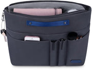 Organizzatore da tasca per mano con tasca con cerniera, borsa in borsa in organizzatore in poliestere impermeabile, tasche interne per tasche da mano grigio scuro (XS)