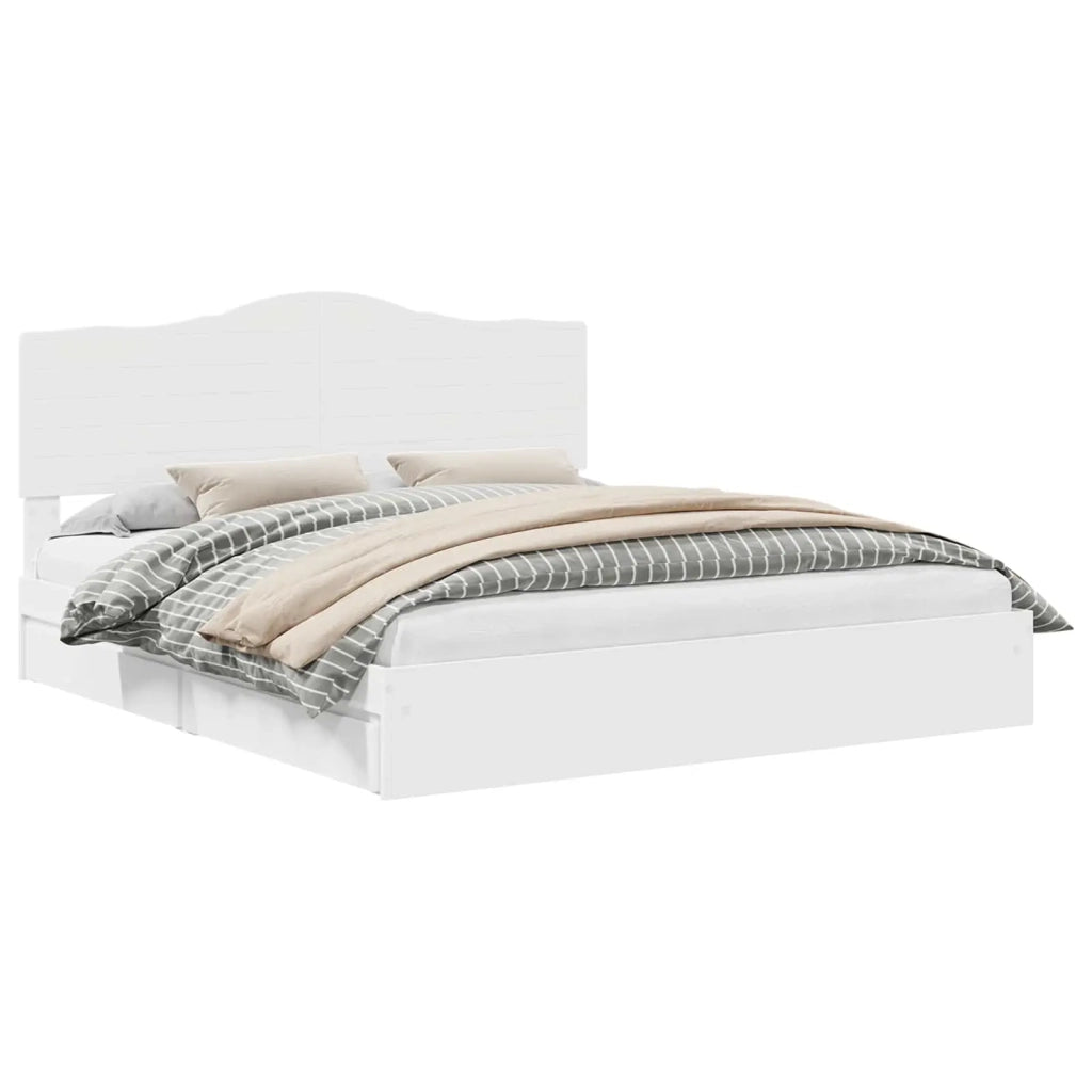 Letto con Contenitore Bianco 180 x 200 cm Legno multistrato