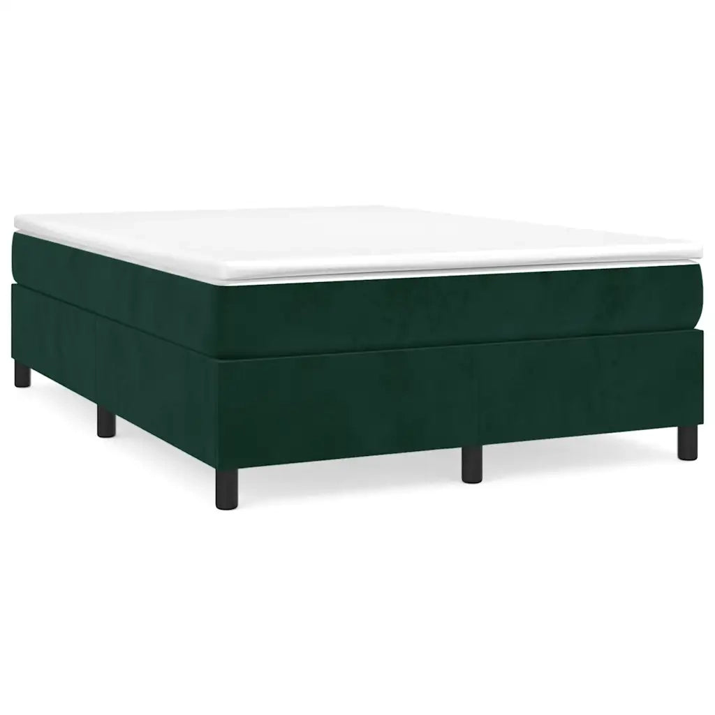 Giroletto a Molle con Materasso Verde Scuro 140x190 cm Velluto 3144678