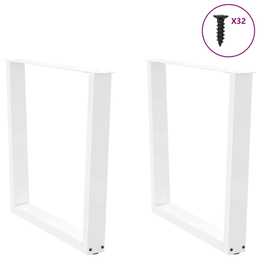 Set di 2 gambe regolabili per tavolo da pranzo a forma di V 90 x 72 cm stile moderno acciaio bianco 02_0056939