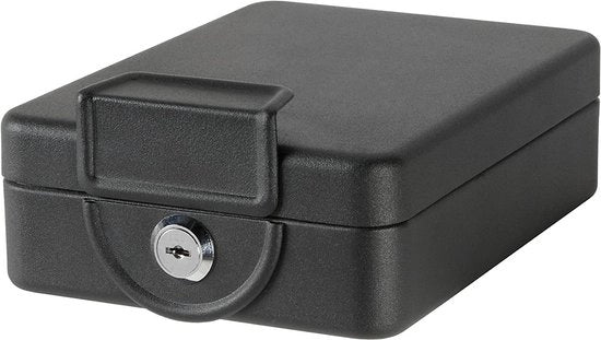 Cassaforte a viti con cassettino scorrevole - Ideale per sotto il tavolo - 1 pezzo - Nero - 16 cm