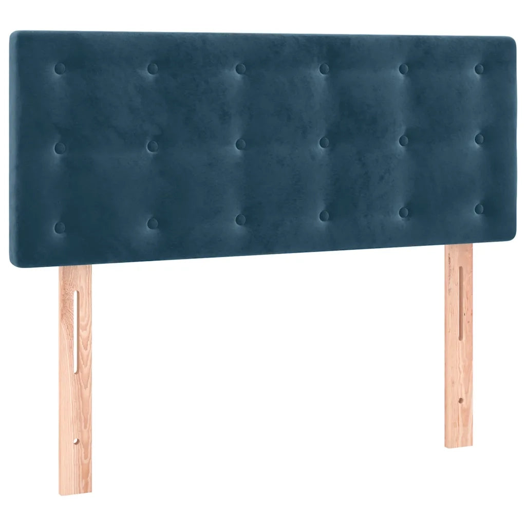 Letto a Molle con Materasso e LED Blu Scuro 80x200cm in Velluto 3134613