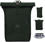 Borsa a rotella per laptop da 16 pollici - colore verde scuro - capiente 18-22L - impermeabile - realizzata con PET riciclato