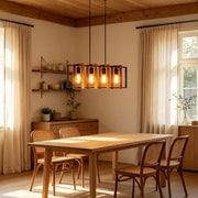Lampadario a sospensione contemporaneo con 4 bracci girevoli e altezza regolabile in continuo (solo lampadario).