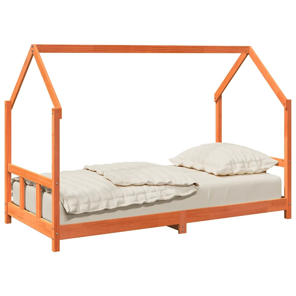 Giroletto per Bambini Marrone Cera 90x190cm Legno Massello Pino 847137
