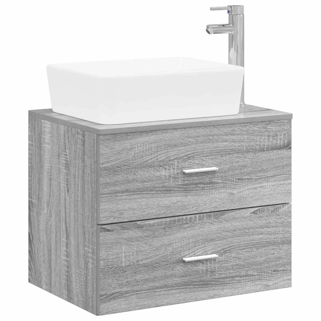 Set di mobili per il bagno Sonoma grigio Legno ingegnerizzato 3404395
