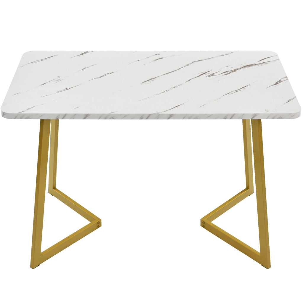 Set tavolo e 4 sedie con piano effetto marmo in MDF grigio
