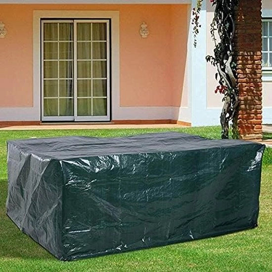 Hoezen per Tavolo per Esterno Resistenti all'Acqua 193x136x88cm per Mobili da Giardino Hoezen per Tavolo e Sedia in Polietilene Breatte per Esterno DHGFC193-0GRV1