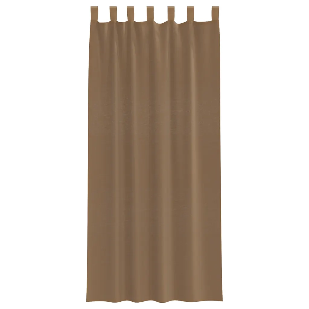 Tende in Voile con Passanti 2 pz Marrone Chiaro 140x225 cm 4102313