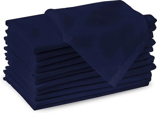 Tavola da Pranzo a Colori Solidi - Set di 12 Serviette - Lavabile, Quadrata, 100% Cotone - Per Cene di Famiglia & Feste all'Aperto e Uso Giornaliero (43 x 43 cm, Scotch Blue)