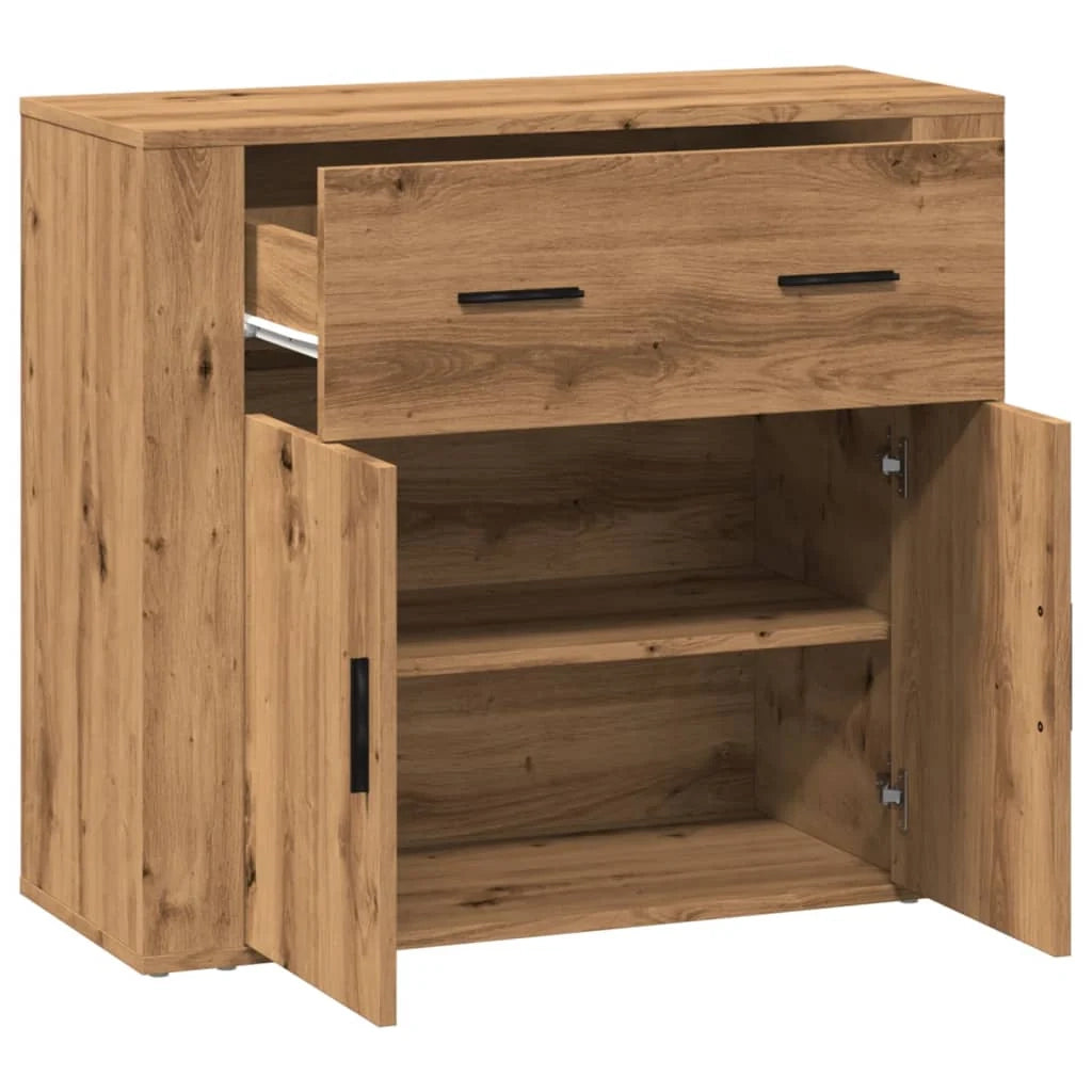 Buffet credenza cassettiera mobiletto mobile contenitore organizer per cucina soggiorno salotto fatto a mano 80 x 33 x 70 cm legno ingegnerizzato marrone 02_0030821