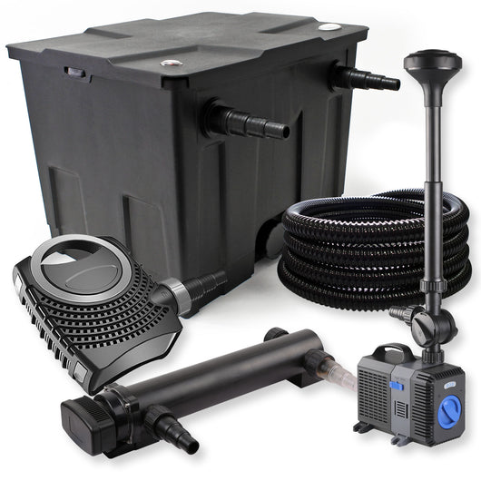 set per laghetti filtro a 1 camera 12000l chiarificatore UVC 24W pompa 70W tubo pompa fontana