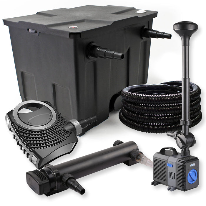 set per laghetti filtro a 1 camera 12000l chiarificatore UVC 24W pompa 70W tubo pompa fontana