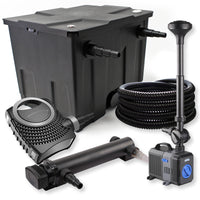 set per laghetti filtro a 1 camera 12000l chiarificatore UVC 24W pompa 70W tubo pompa fontana