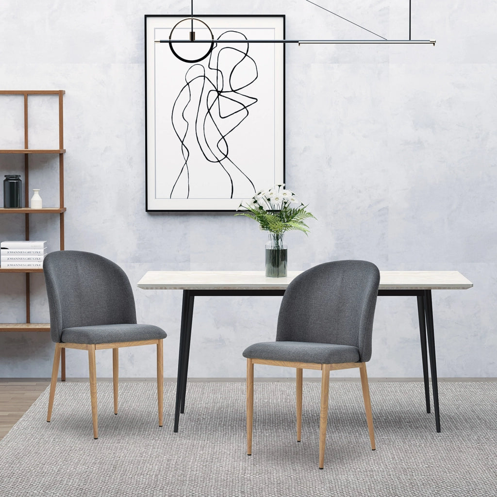 Sedia da Pranzo ¨C Zephmum ¨C Grigio, Metallo, 50x58x85 cm