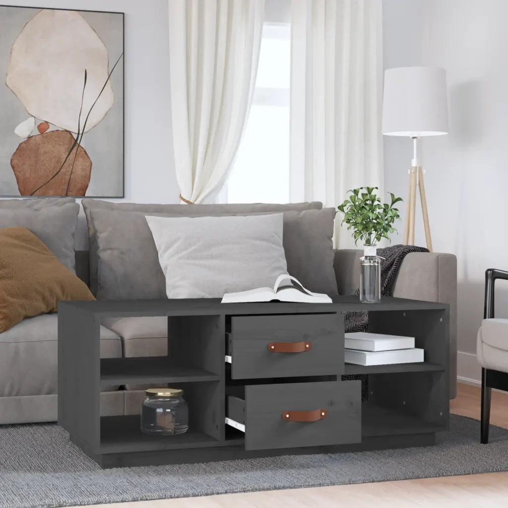 Tavolino da salotto | Tavolino da caff¨¨ | Tavolino da Soggiorno Grigio 100x50x41 cm Legno Massello di Pino