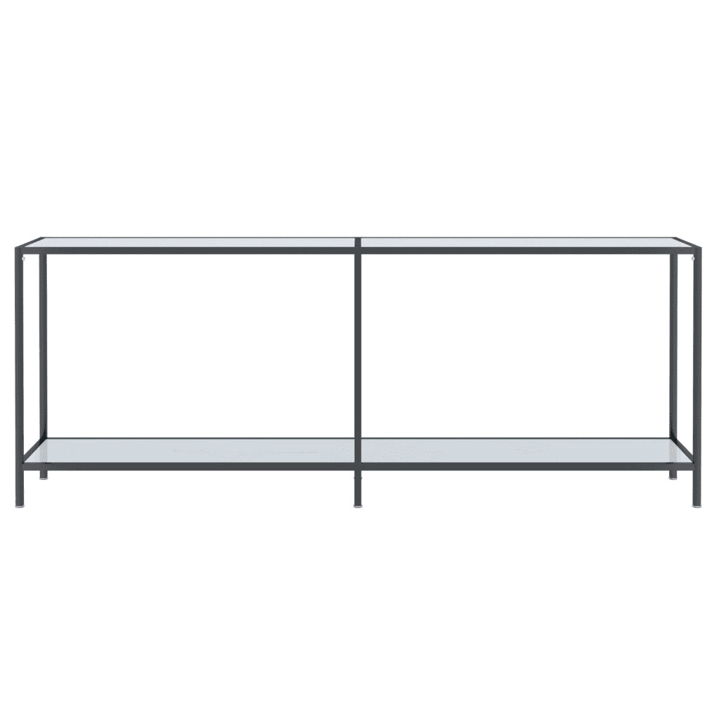 Tavolo Consolle Bianco 200x35x75,5 cm in Vetro Temperato 331708
