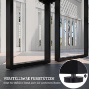 TAVOLO Set da 3 pezzi con 2 panche 110x55x70 cm metallo nero