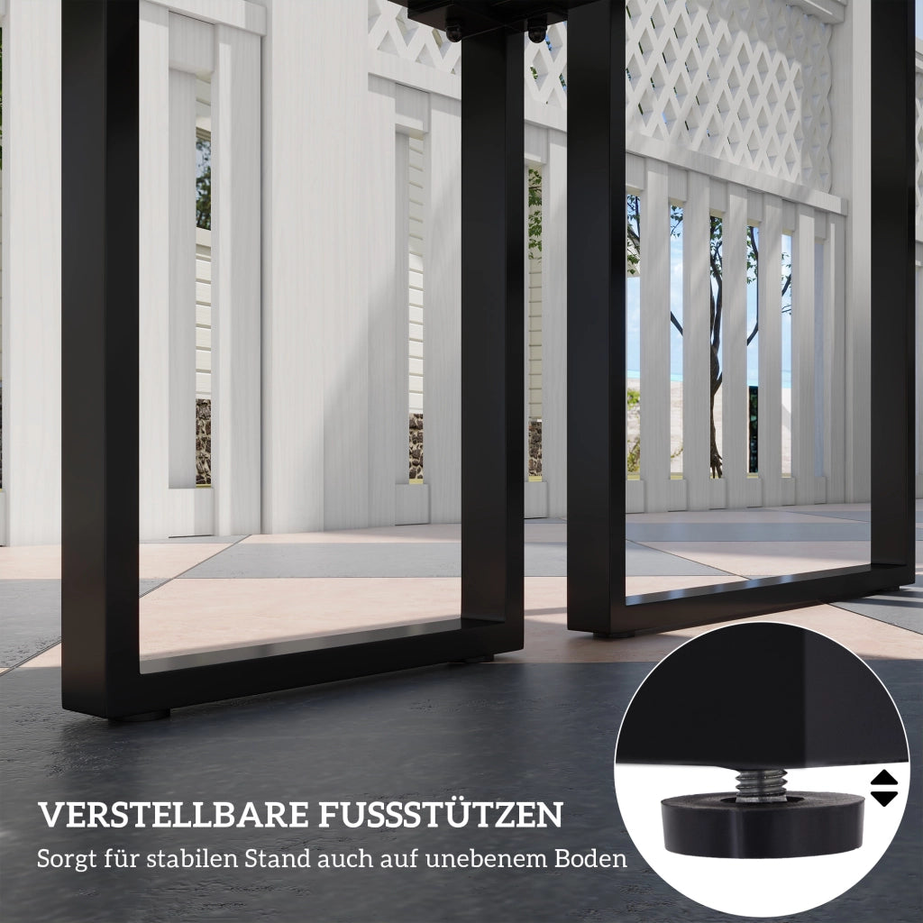 TAVOLO Set da 3 pezzi con 2 panche 110x55x70 cm metallo nero