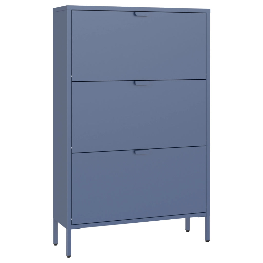 Scarpiera MARION a 3 ante in metallo grigio-blu