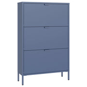 Scarpiera MARION a 3 ante in metallo grigio-blu