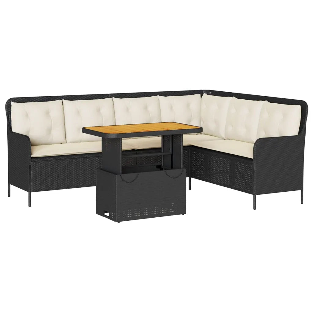 Set Divani da Giardino 2 pz con Cuscini in Polyrattan Nero 3262087