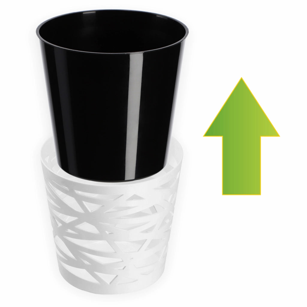 KADAX - Inserto in plastica per vaso di fiori e piante, 13 cm, nero