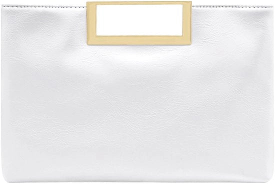 Borsa da sera elegante con maniglia per donna, tasca a tracolla per matrimonio (bianca)