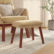 Poggiapiedi Bianco Crema 45x29,5x39 cm in Velluto cod mxl 66262