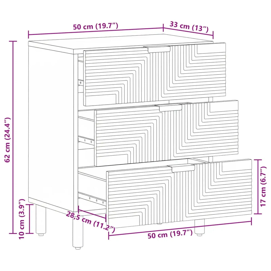 Armadio da Notte con cassetto Marrone 50 x 33 x 62 cm 4017765