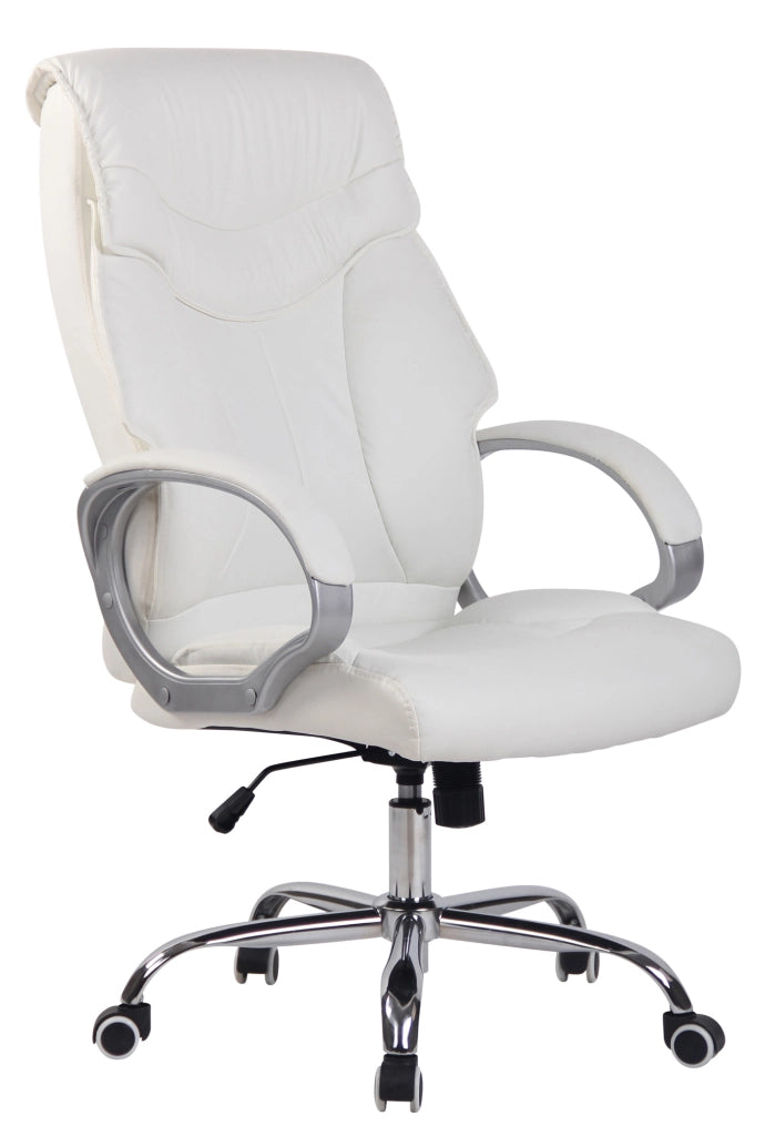Poltrona da ufficio Torro in similpelle bianco