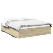 Letto matrimoniale | Letto per adulti | Giroletto Rovere Sonoma 150x200 cm in Legno Multistrato