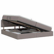 Letto con contenitore e materasso Tortora 200 x 200 cm Velluto 3458646