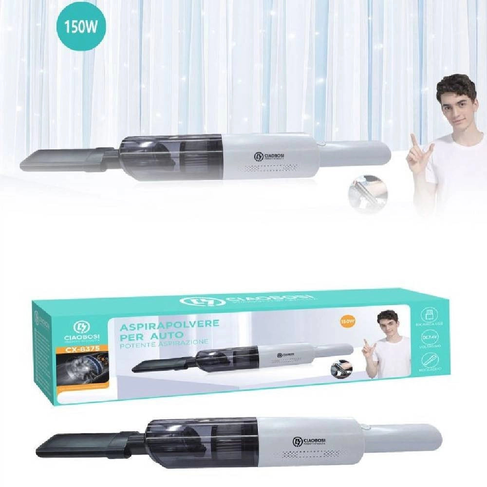 Trade Shop - Aspirapolvere Senza Fili Casa Auto Ricaricabile Usb 150w Dc7.4v Pulizia Cx-8375 -