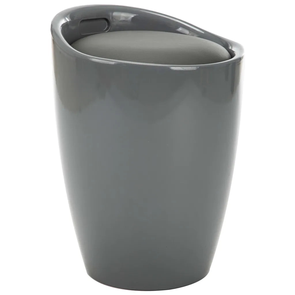 Sgabello con Contenitore Grigio in Similpelle cod mxl 70104