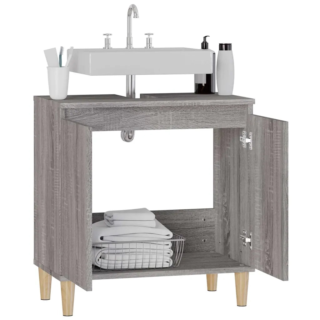 Mobile Lavabo Grigio Sonoma 58x33x60 cm in Legno Multistrato 821258