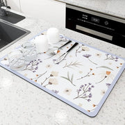Matrice di assorbimento superiore, mat di assorbimento veloce con nanofibra di silice per cucina e lavello, mat di asciugatura antiscivolo per piano cottura (40 x 50 cm)