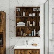 Mobiletto per specchio da bagno Rovere fumé 50 x 14,5 x 70 cm 889043