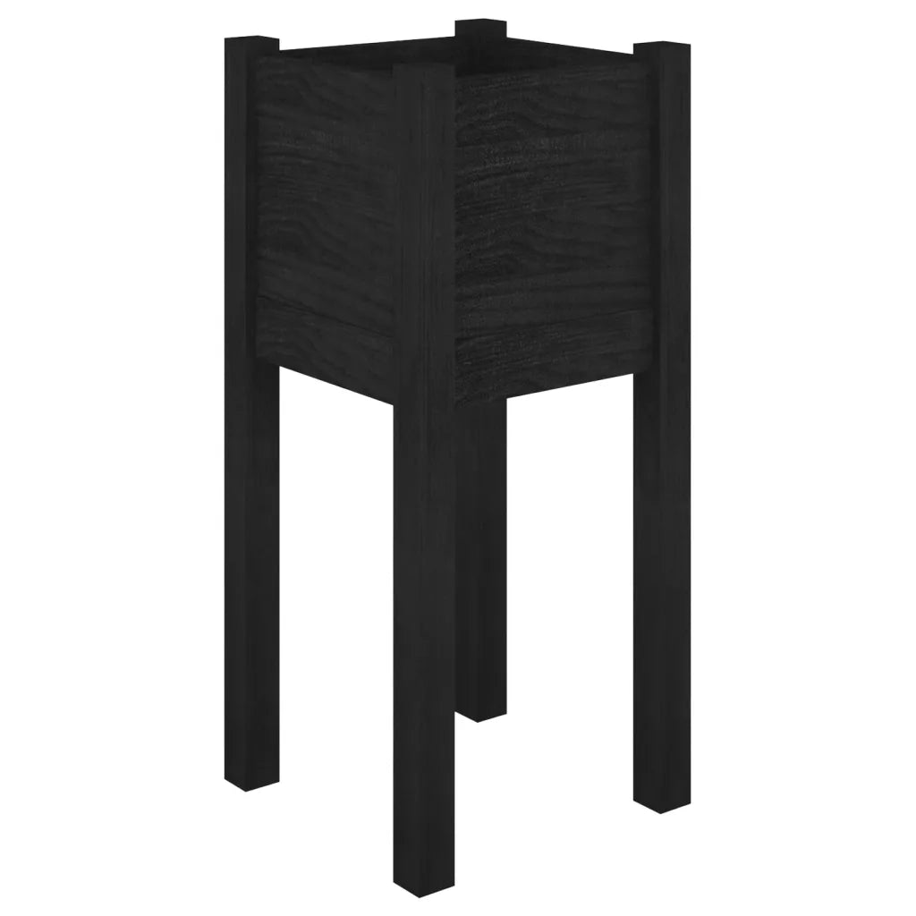 Fioriera da Giardino Nera 31x31x70 cm in Legno Massello di Pino 810787