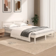 Giroletto-Struttura Letto Bianco Legno Massello di Pino 120x190cm Small Double 243947