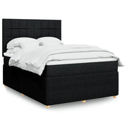 vidaXL Giroletto a Molle con Materasso Nero 140x190 cm in Tessuto