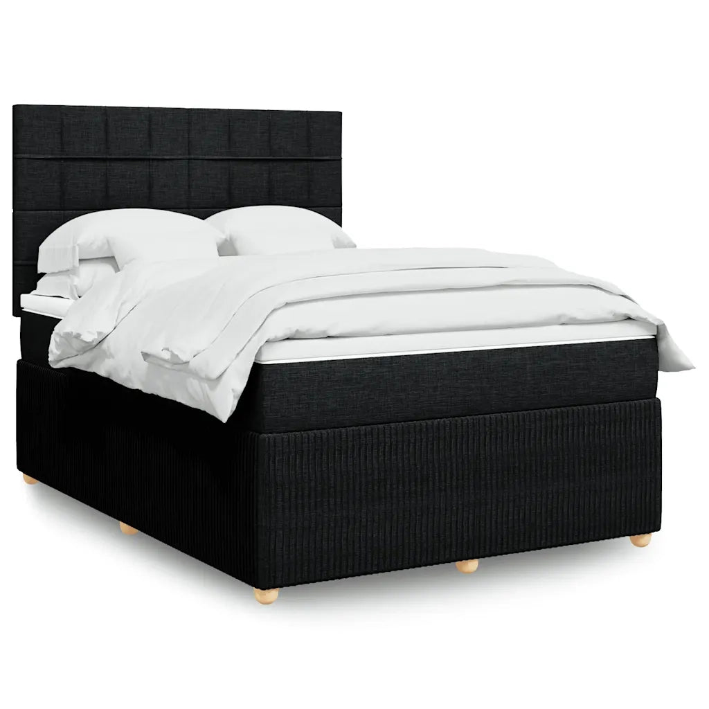 vidaXL Giroletto a Molle con Materasso Nero 140x190 cm in Tessuto